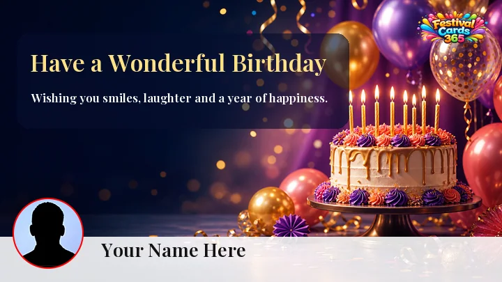 Wonderful Birthday card preview with name and photo