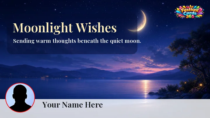 Moonlight Good Night wishes card preview with name and photo